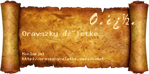 Oravszky Életke névjegykártya